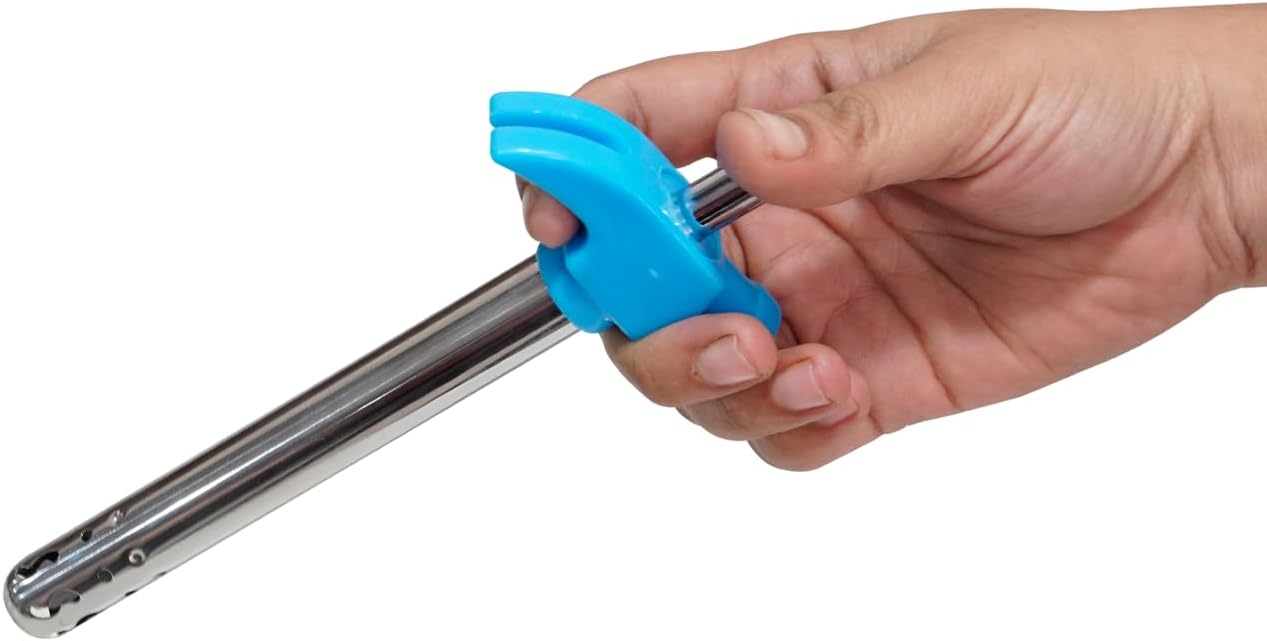 Nisun Easy Grip Premium Waterproof Stainless Steel Hammer Head Design Regular Gas Lighter for Gas Stove, Restaurants & Kitchen Use - Blue