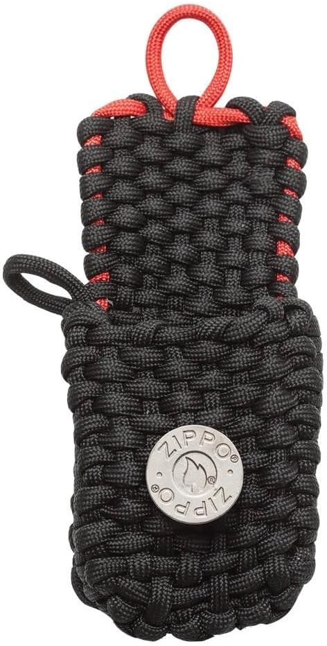 Zippo Paracord Lighter Pouch – Tactical 5mm Nylon Rope Case with 450 lb Strength – Holds Classic Zippo Windproof Lighter – Survival EDC Belt Clip Holster