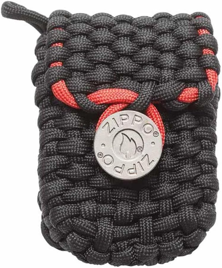 Zippo Paracord Lighter Pouch – Tactical 5mm Nylon Rope Case with 450 lb Strength – Holds Classic Zippo Windproof Lighter – Survival EDC Belt Clip Holster