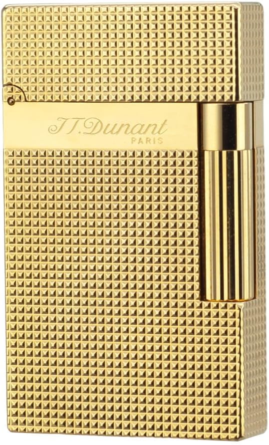 Classic Diamond Head Lighter, Clear Ping Sound, Refillable, Vintage Trench Metal Lighters, Adjustable Soft Flame, Unique Gift for Men Father Husband Boyfriend Friend (Gold)