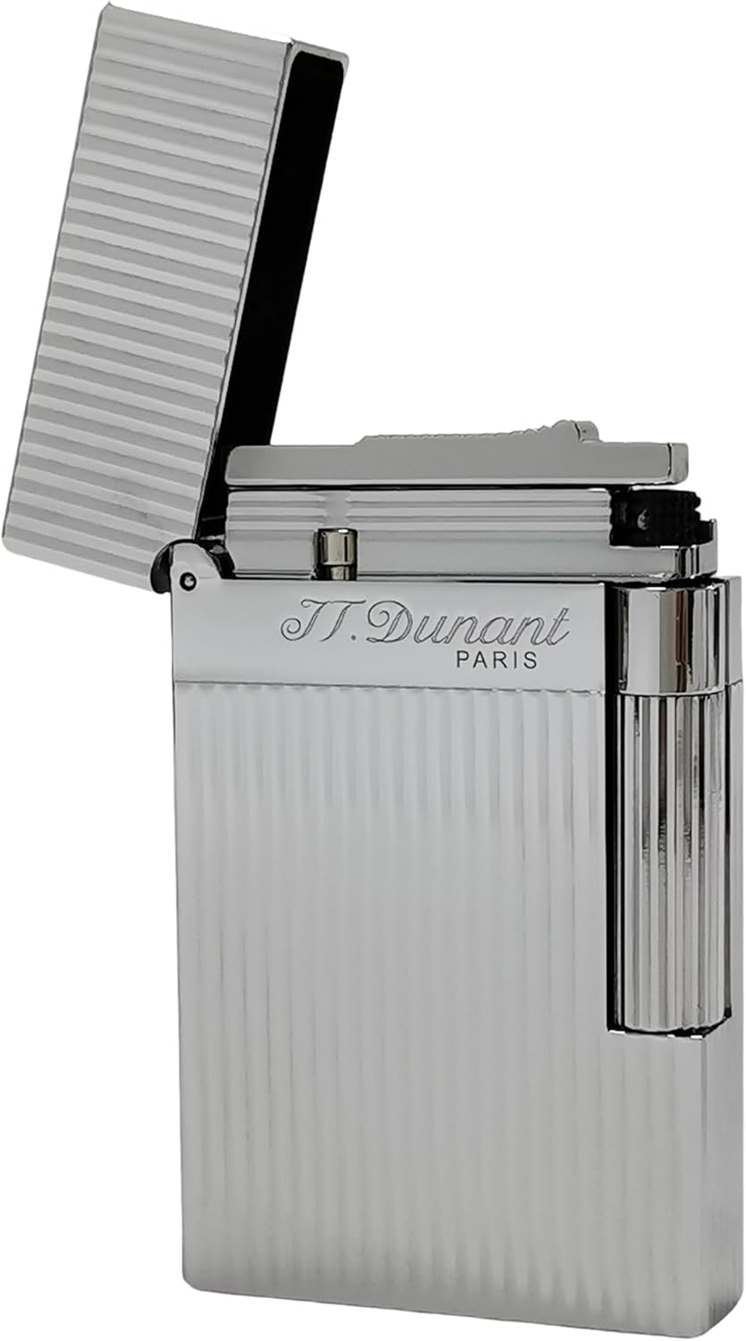 Classic Lighter,Vertical Lines Silver Lighters,Soft Flame,Refillable, lighters That Ping,Gift for Men Dad Boyfriend