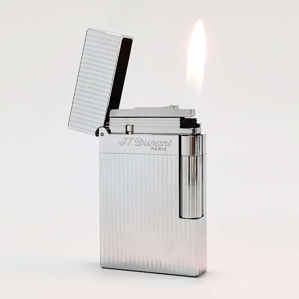 Classic Lighter,Vertical Lines Silver Lighters,Soft Flame,Refillable, lighters That Ping,Gift for Men Dad Boyfriend