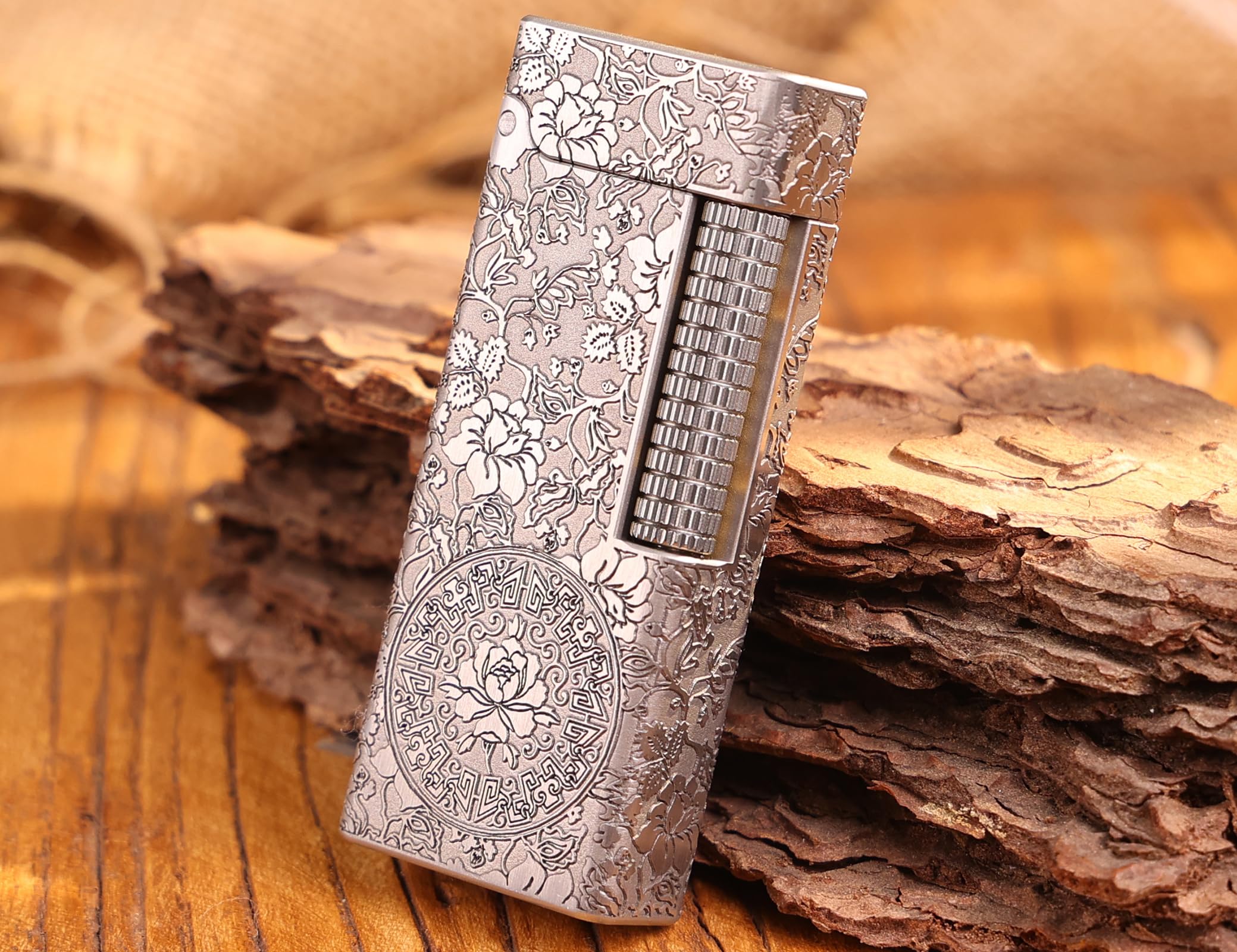 WDMART- Food-Grade Stainless Steel Mechanical Trench Lighter • Retro Soft Flame Oil Lighter • Cool Open Flame Kerosene Lighters one Click lid Opening • Model：Flame Spirit (JD)