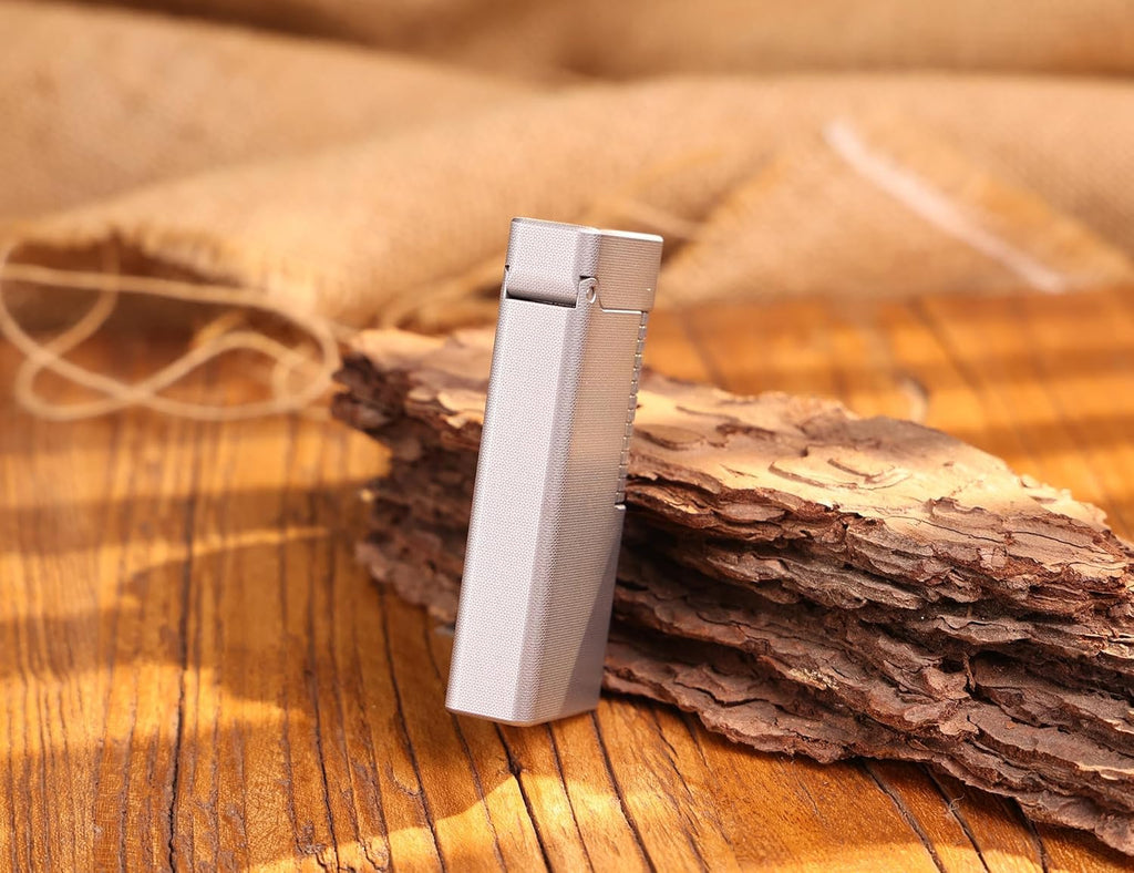 WDMART- Food-Grade Stainless Steel Mechanical Trench Lighter • Retro Soft Flame Oil Lighter • Cool Open Flame Kerosene Lighters one Click lid Opening • Model：Flame Spirit (JD)