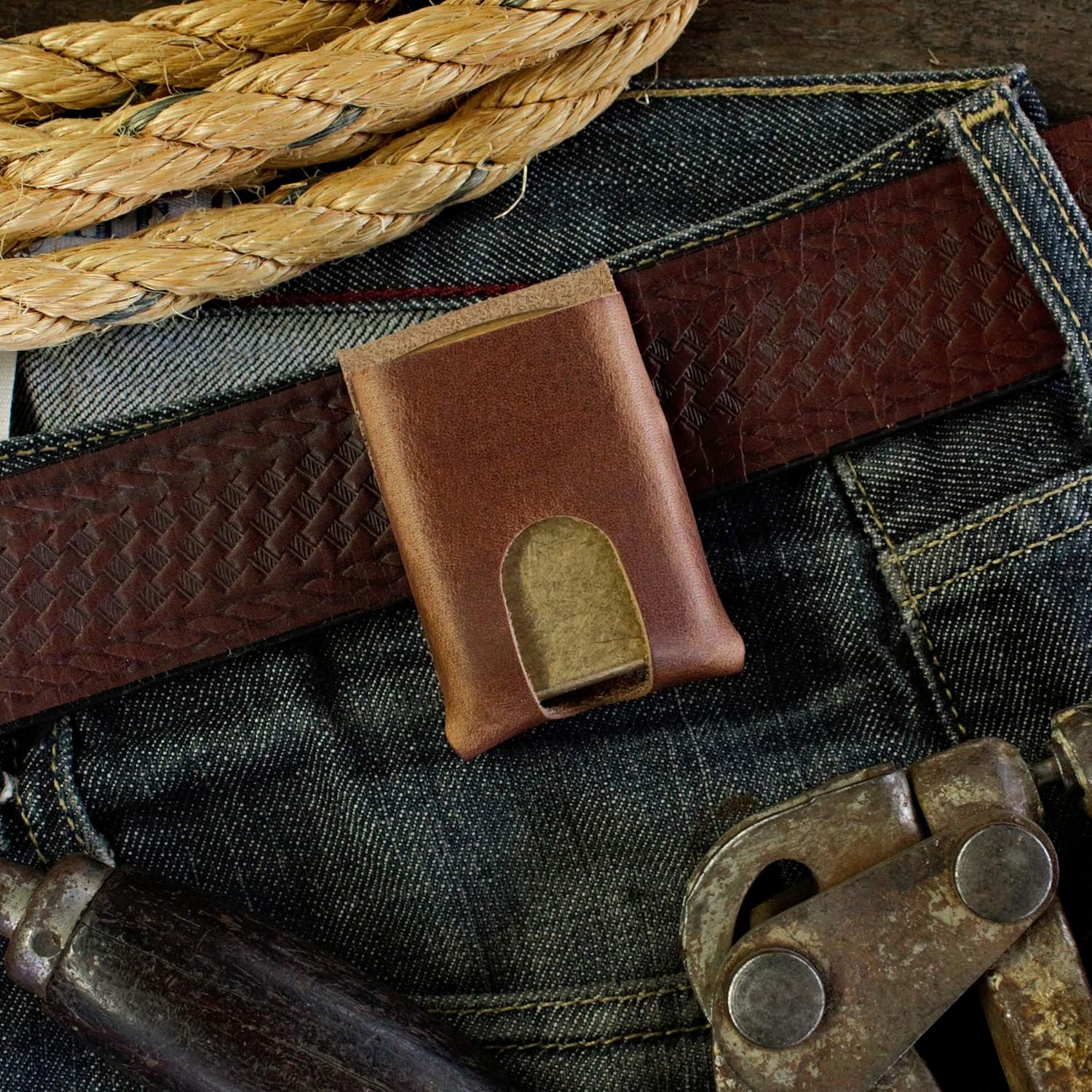 American Bench Craft Leather Lighter Pouch - Belt Case for Zippo Lighter
